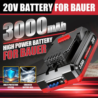 Batería repuesto 20V 3.0Ah para Bauer herramientas inalámbricas