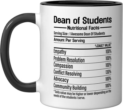 Taza cerámica Dean Of Students Nutricional facts Negro/Blanco