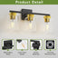 Lámpara tocador baño negro dorado cepillado 3 luces E26