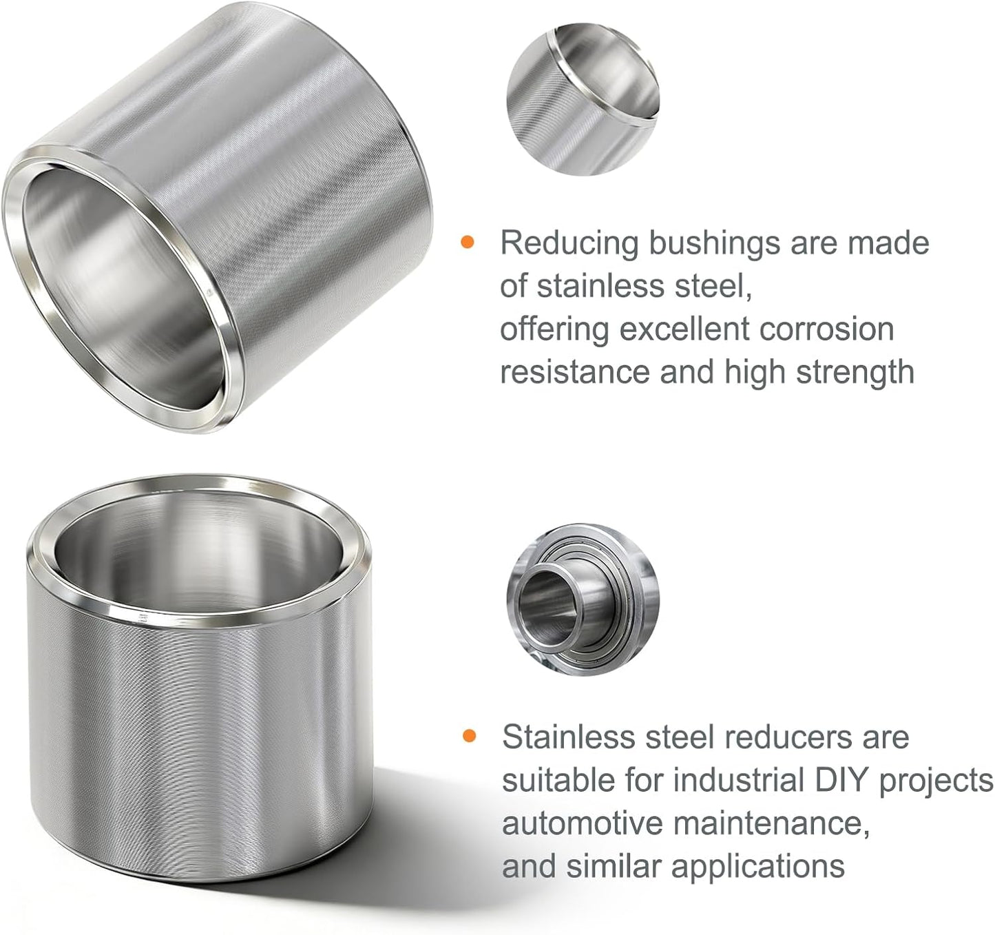 Buje reductor acero inox 12 pzas 3/4x5/8 pulg