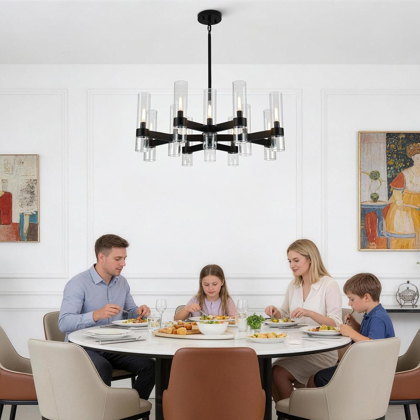 12 Candelabros Negros para Lámpara Moderna de Granja