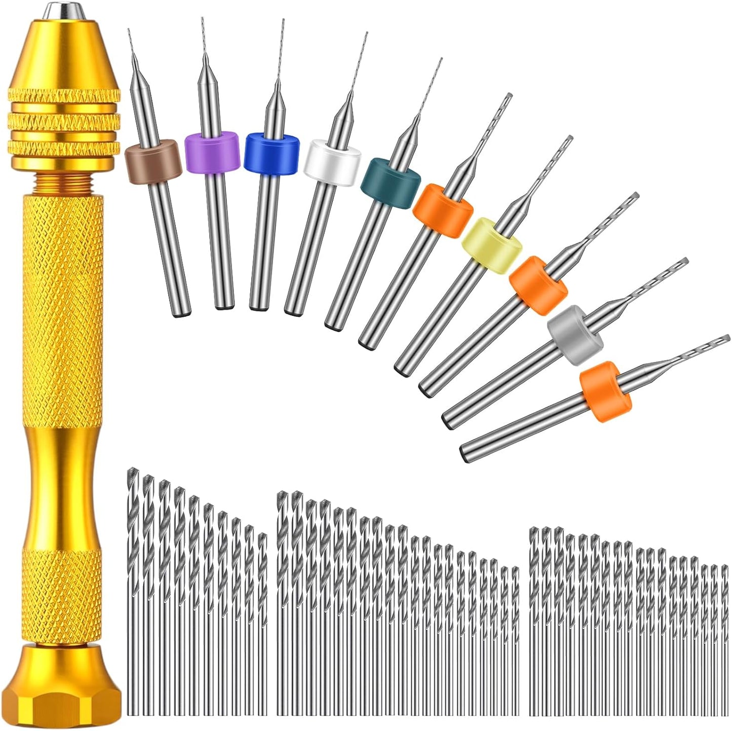 Set 59 Pzas Brocas Mano Micro Helicoidales Carburo Tungsteno