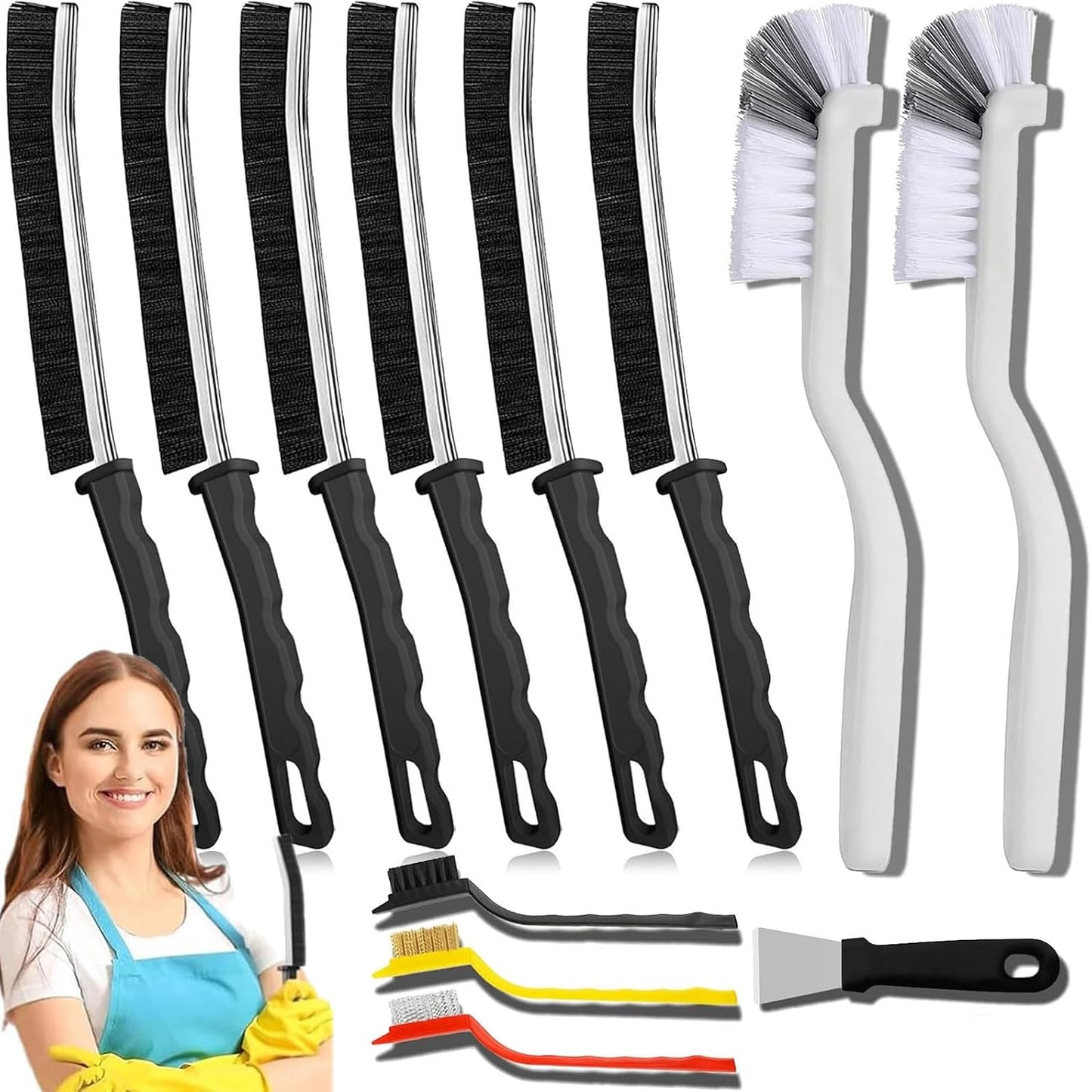 Cepillo hendiduras multifuncional para baño cocina hogar 6 pzas