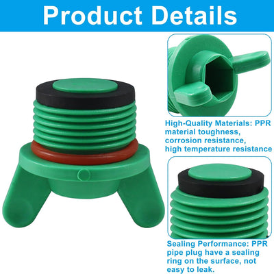 5 Tapas Rosca Macho PPR 3/4pulg Tapón Manguera Agua Verde
