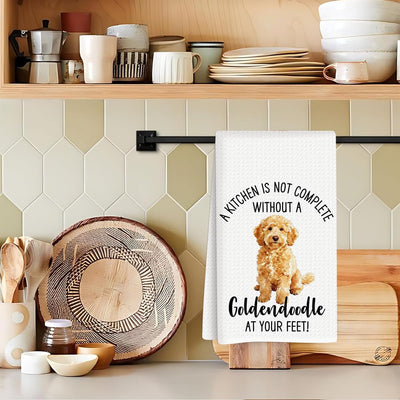 Toallas de cocina con garabatos dorados, regalos para amantes de los perros