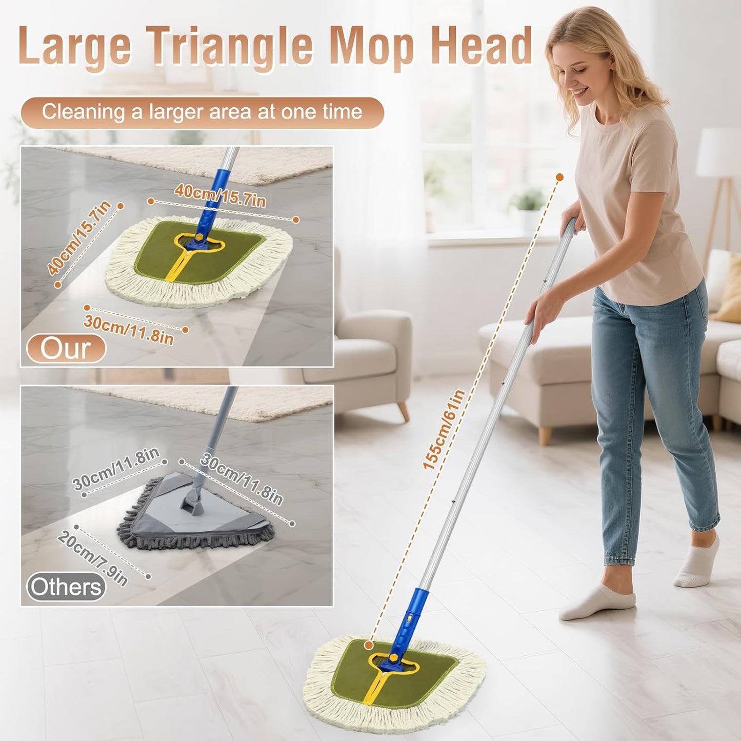 Trapeador suelos madera 2 almohadillas algodón