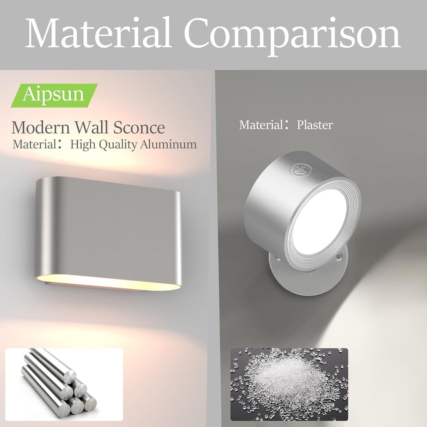 Lámparas LED níquel pared pack 4 blancas sala dormitorio
