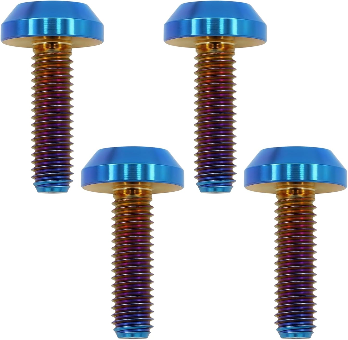 4 Pernos Titanio M6x20mm Hexa Color Azul Quemado