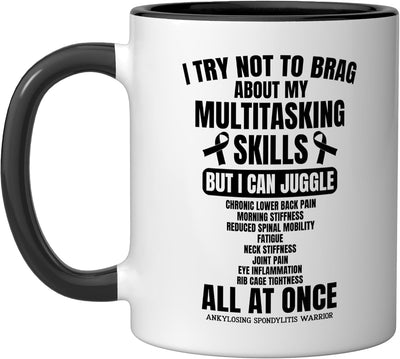 Taza cerámica para artrosis axial AS Awareness con dibujo de guerrero