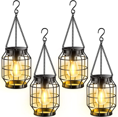 4 Pzas Lámpara Solar Metal Exterior Decorativa para Jardín