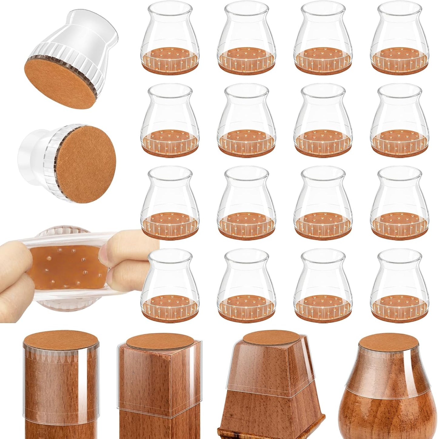 Protectores suelo silicona paquete 24 antideslizantes para muebles