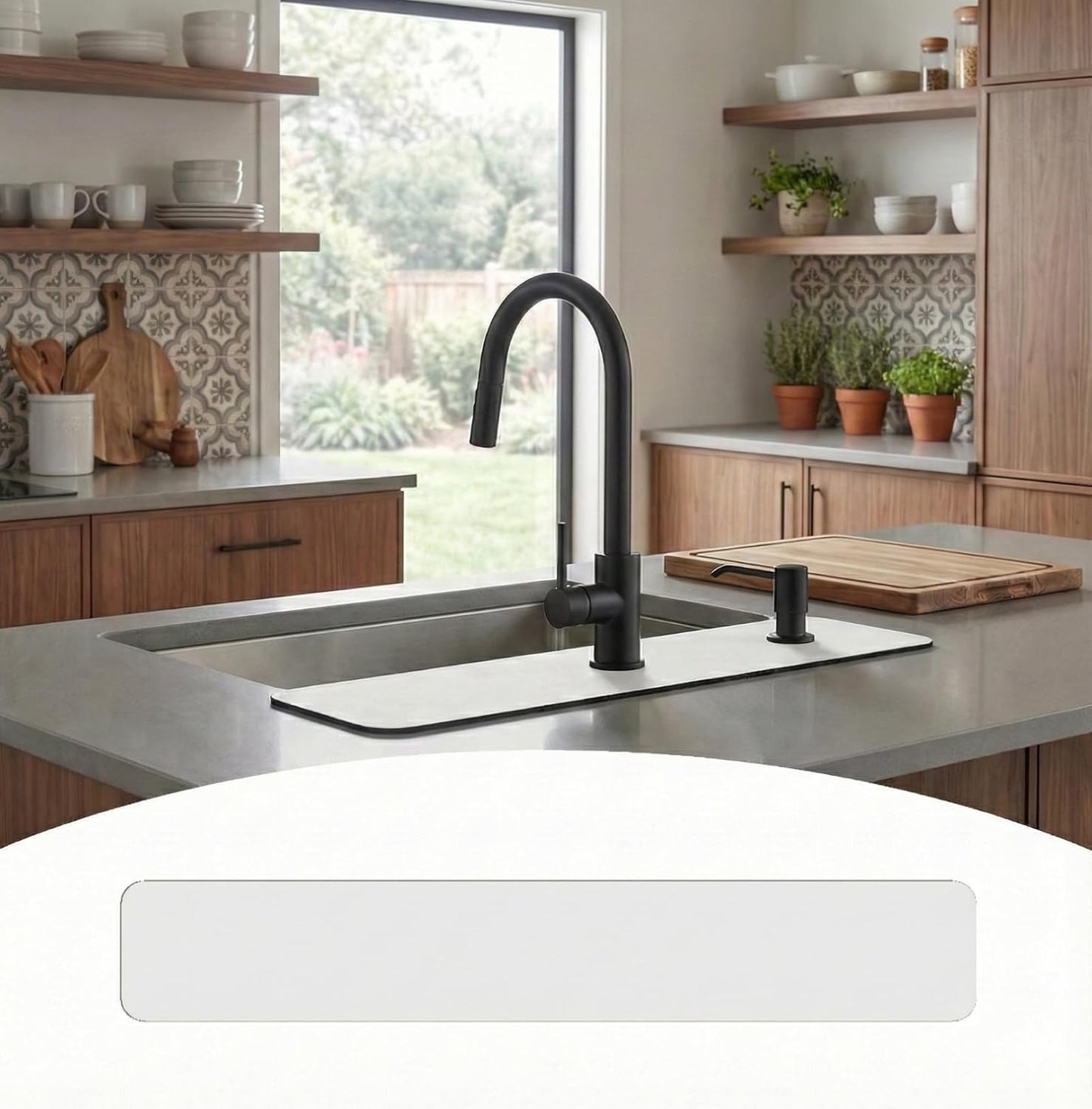 Alfombrilla grifo cocina 24x4pulg protege borde