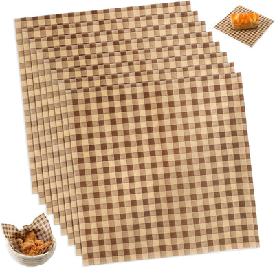 100 Hojas Papel Encerado 7.1x7.1pulg Cuadrados A prueba de Grasa