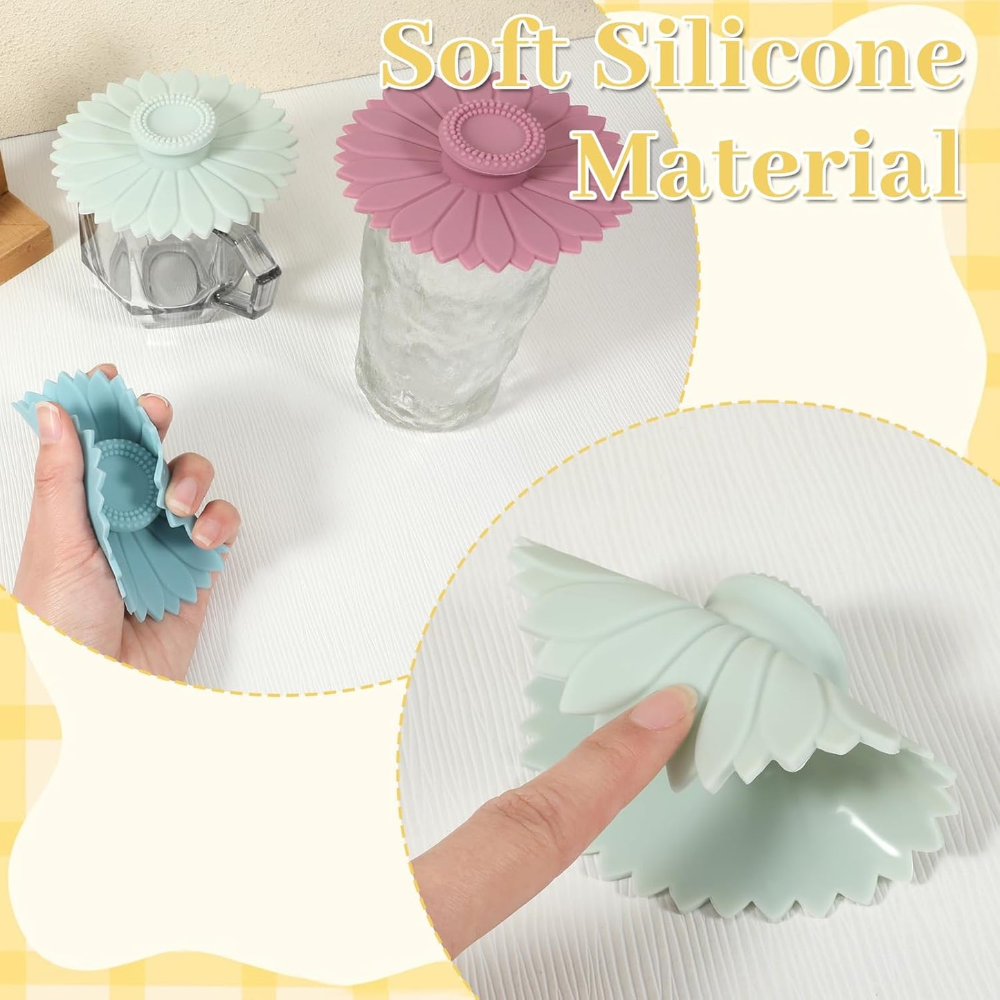 Fundas de silicona de girasol Qianyu para tazas, teteras y vasos resistentes al calor