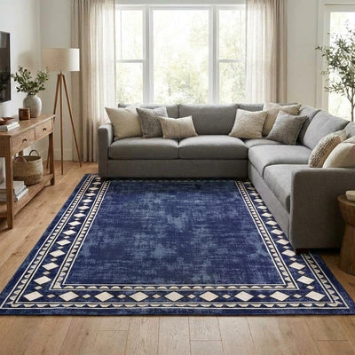 Alfombra vintage 8x10ft pelo bajo antideslizante dormitorio sala
