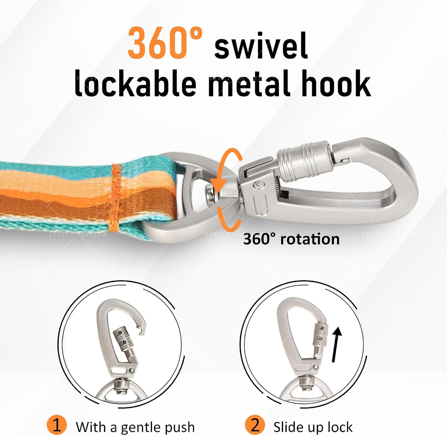 Correa doble perro 5ft acero inox con clip seguridad