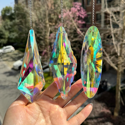 3 Prismas Cristal 5pulg Colgantes Atrapan Sol Decoración Hogar
