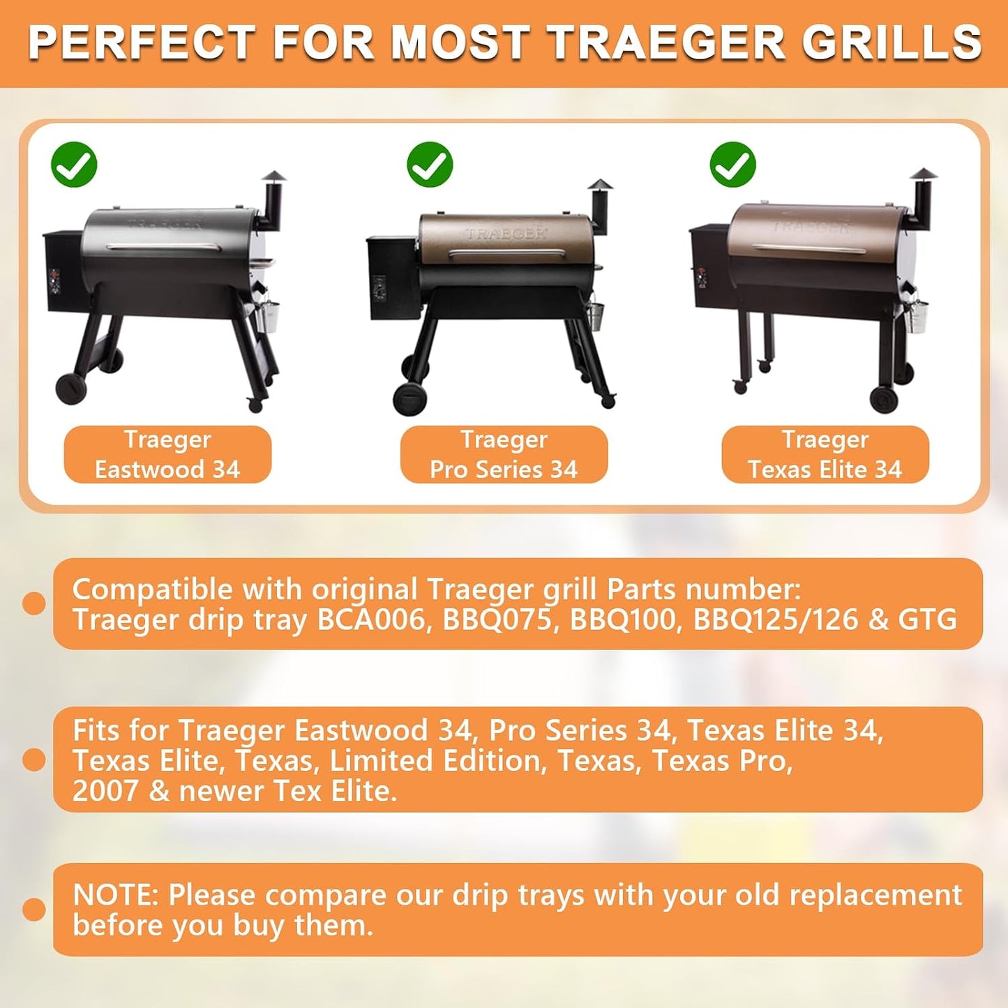Bandeja goteo Traeger repuesto Pro Series 34 y modelos compatibles