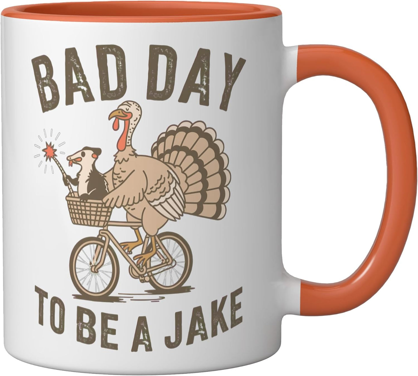 Taza Cerámica Jake Turkey Naranja/Blanco