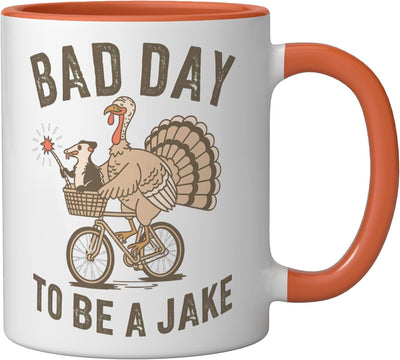 Taza Cerámica Jake Turkey Naranja/Blanco