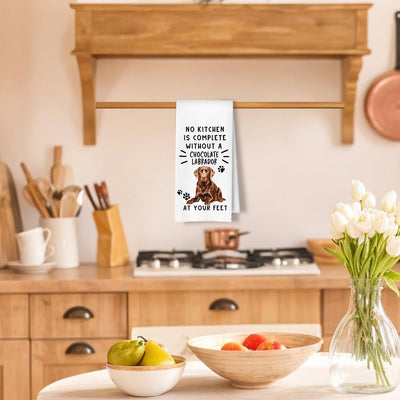 Toalla de cocina divertida de perro Labrador Retriever de chocolate