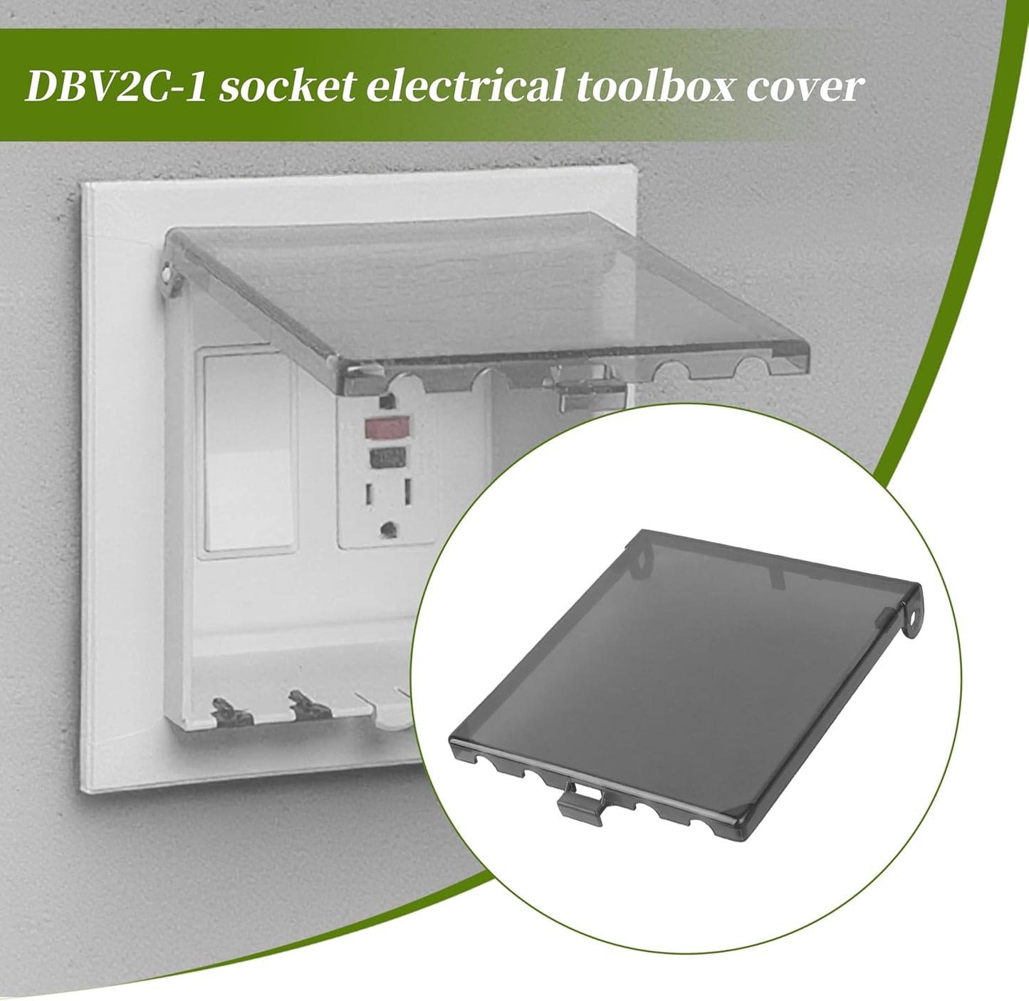 Tapa vertical transparente 2 bandas para caja eléctrica Arlington