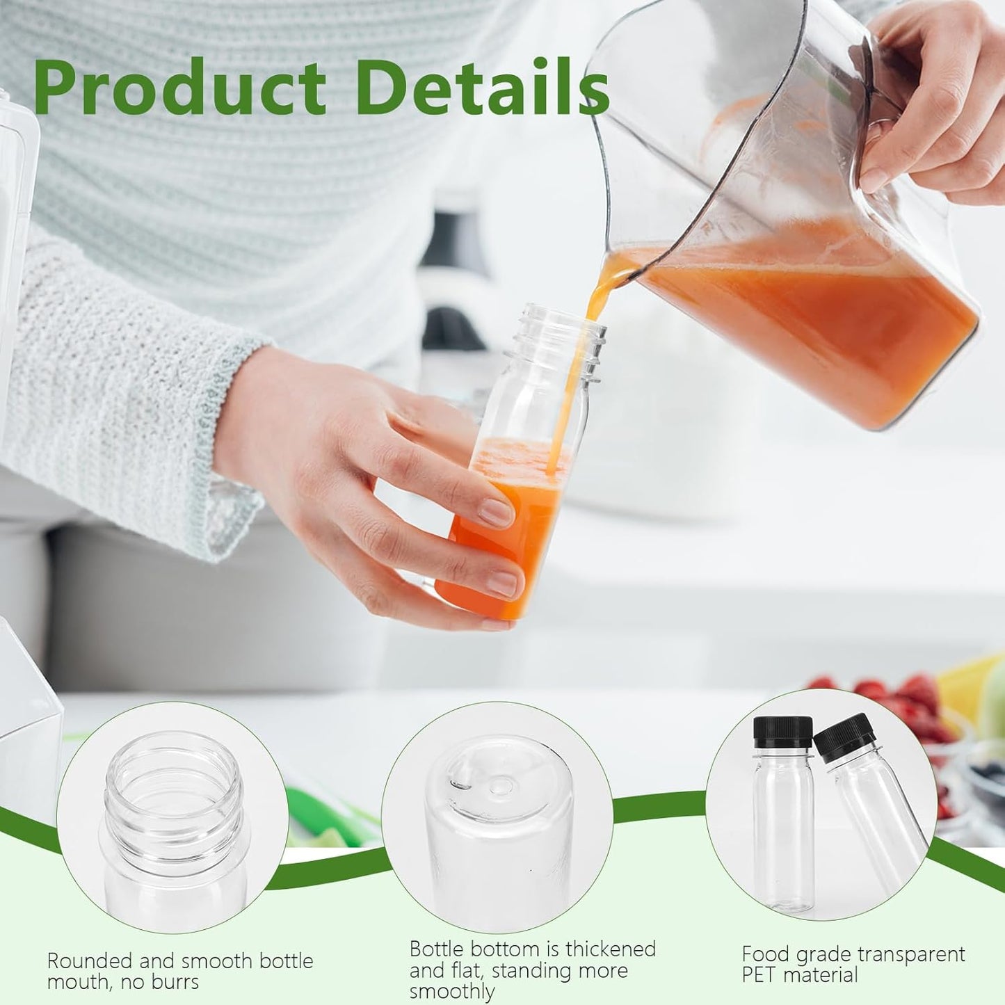 Set 21 Botellas Chupito 2oz Plástico Transparente Reutilizables