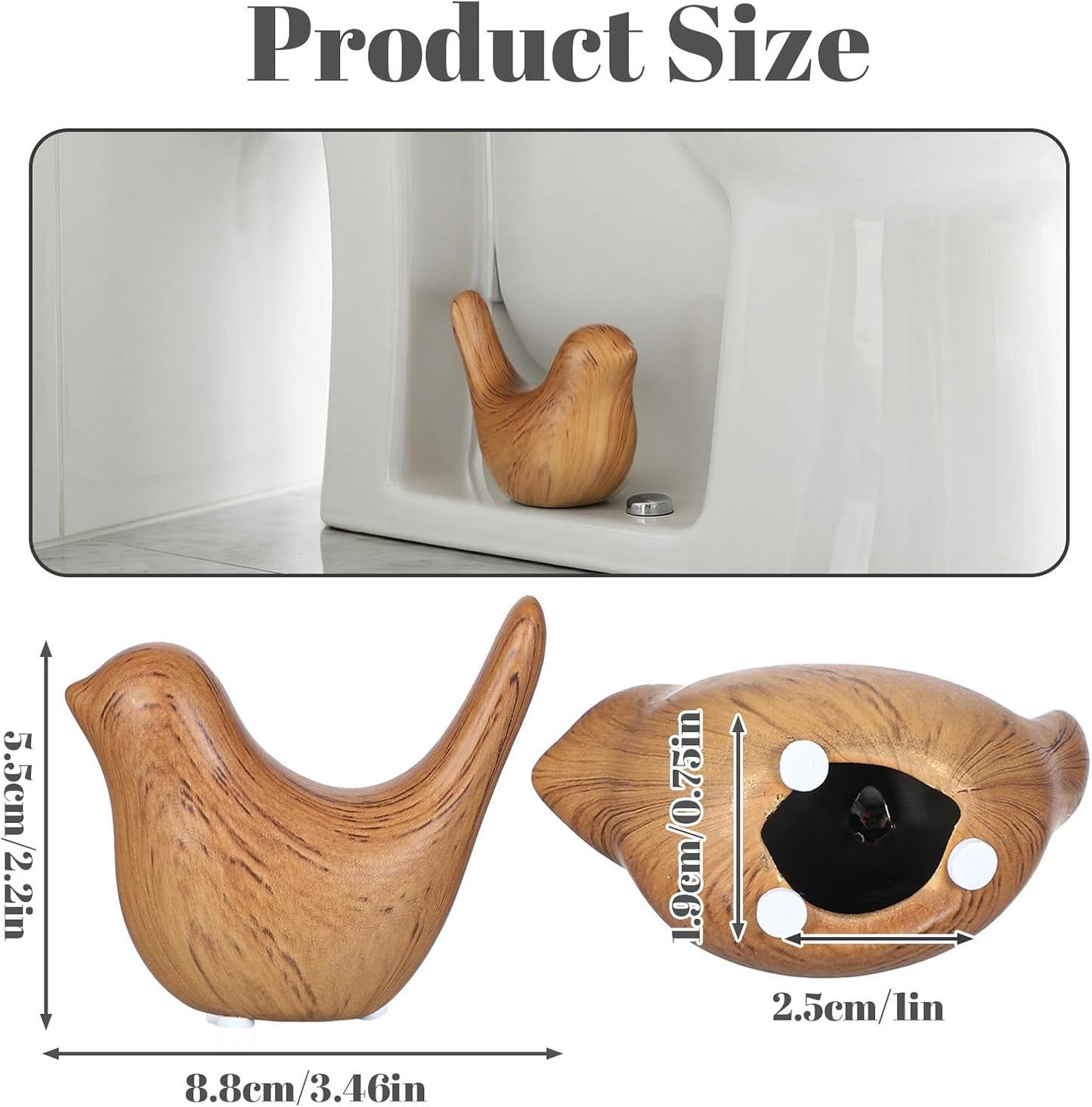 2 Pack Fundas Inodoro Cerámica Estilo Madera Accesorio Baño