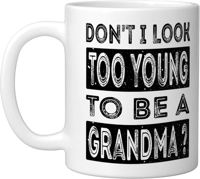 Taza de cerámica para abuela divertida blanca