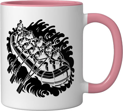 Taza Cerámica para Deportes Acuáticos Rosa/Blanco