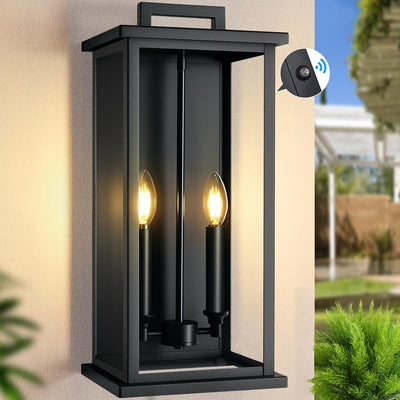 Faroles negros exteriores para porche luces pared modernas