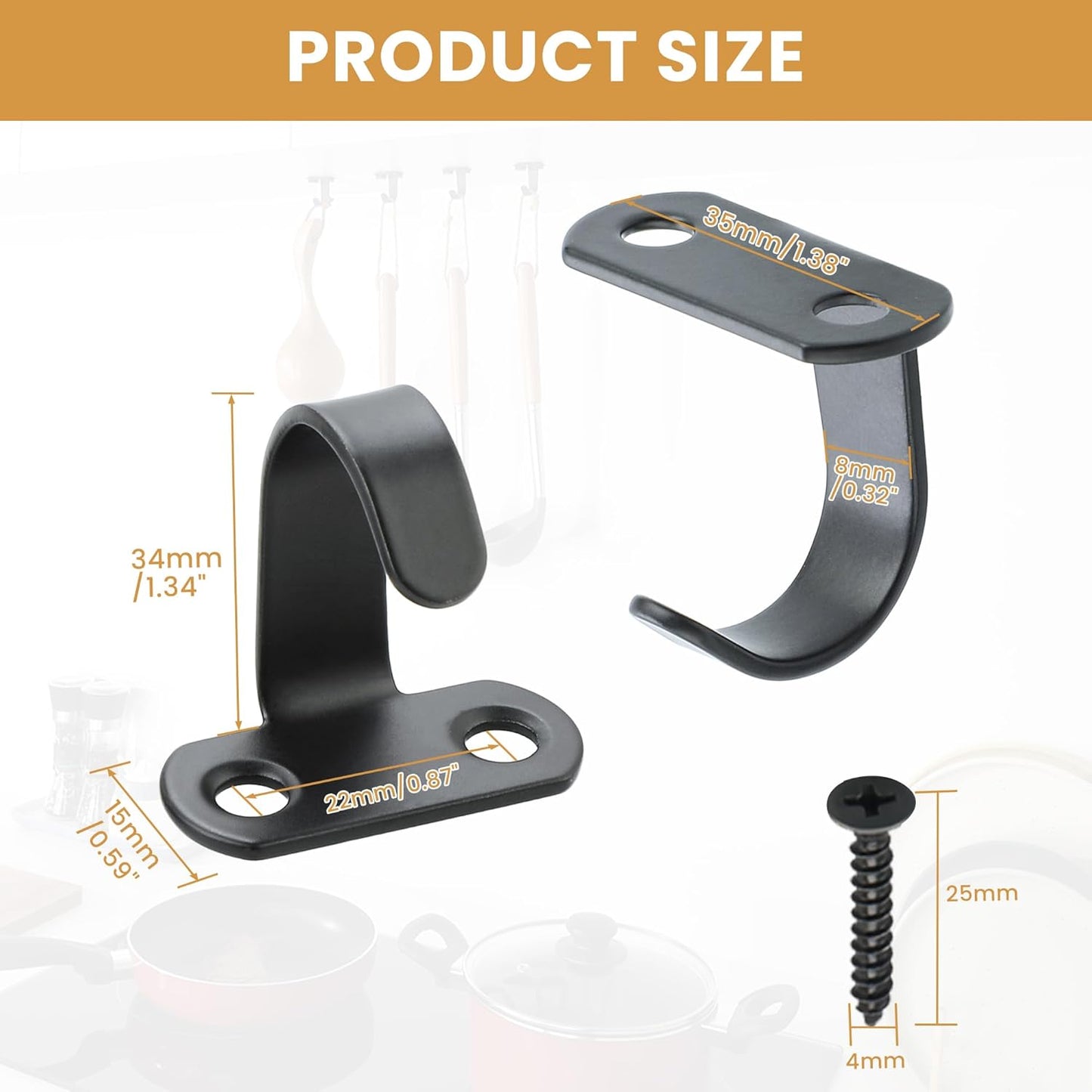Ganchos de techo negros de acero inoxidable para toallas y ropa