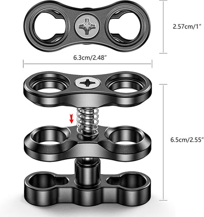 Abrazadera aluminio soporte rótula buceo CP-2