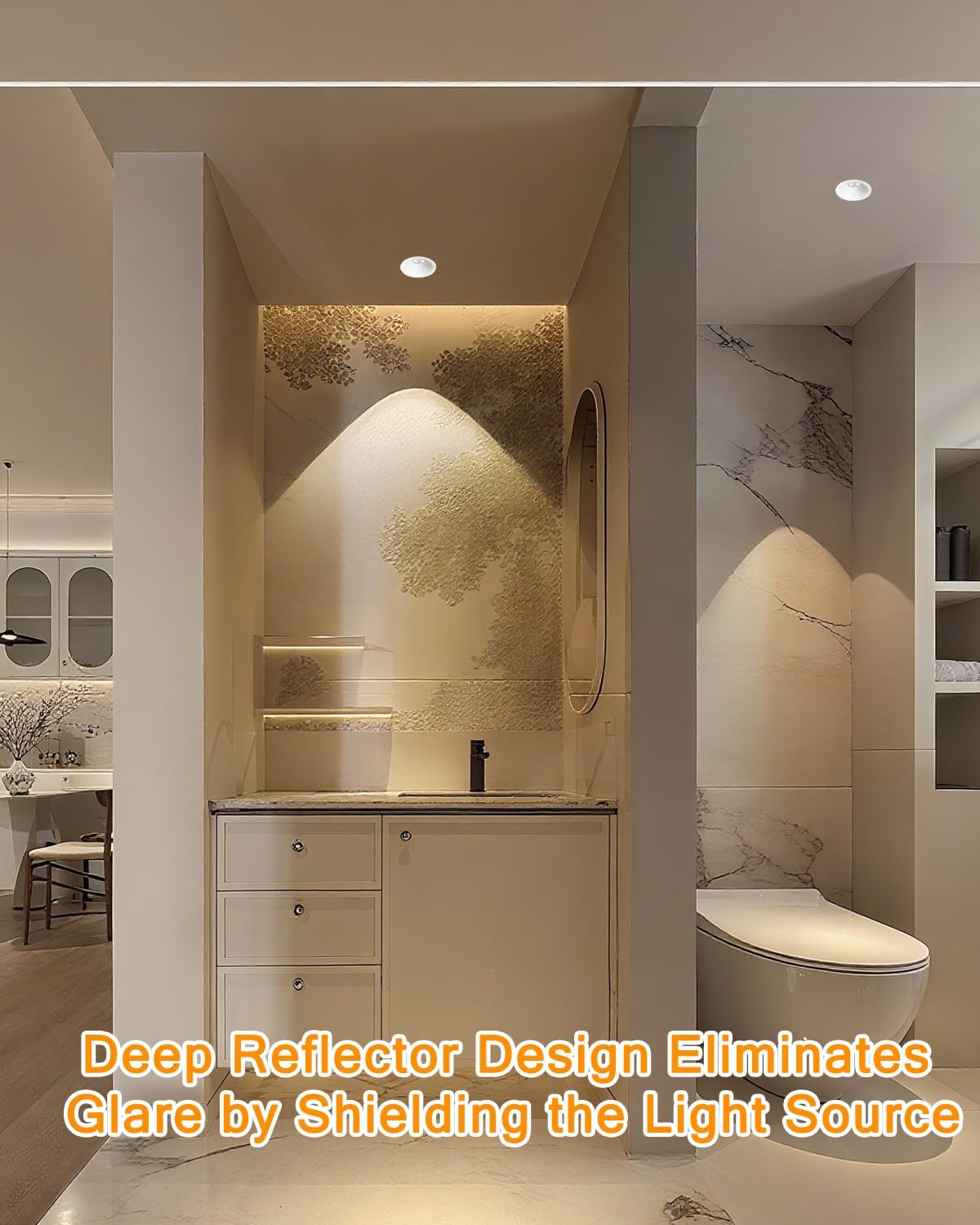 Luces empotrables LED 2pulg ducha impermeable 9W blanco