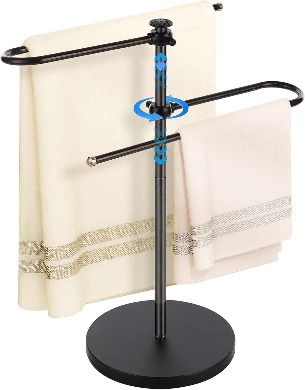 Toallero acero inox ajustable forma S rotación 360 negro