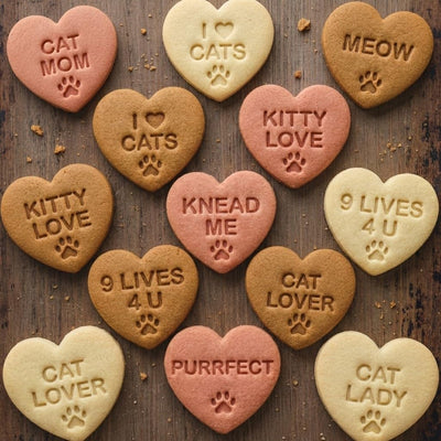 Set 10 cortadores corazón para gatos y fanáticos