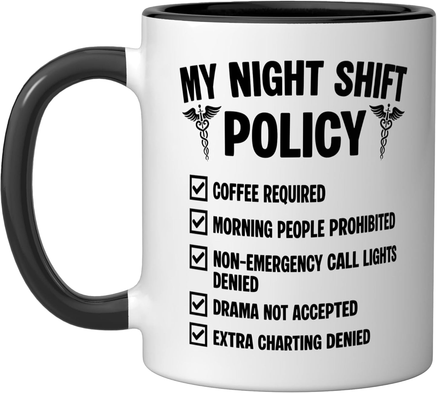 Taza cerámica para enfermero de turno noche RN ICU
