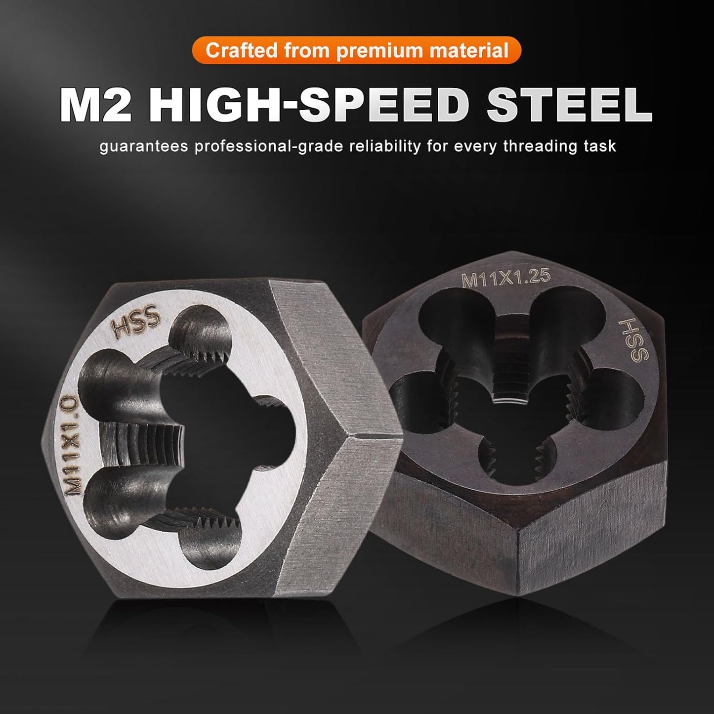 M8x1.25 Hexagonal métrica para cortar acero al carbono