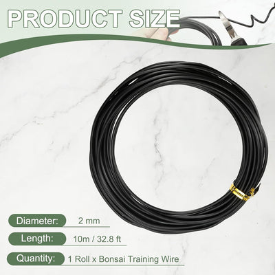 Alambre entrenamiento bonsái 0.079pulg 32.8ft aluminio anodizado