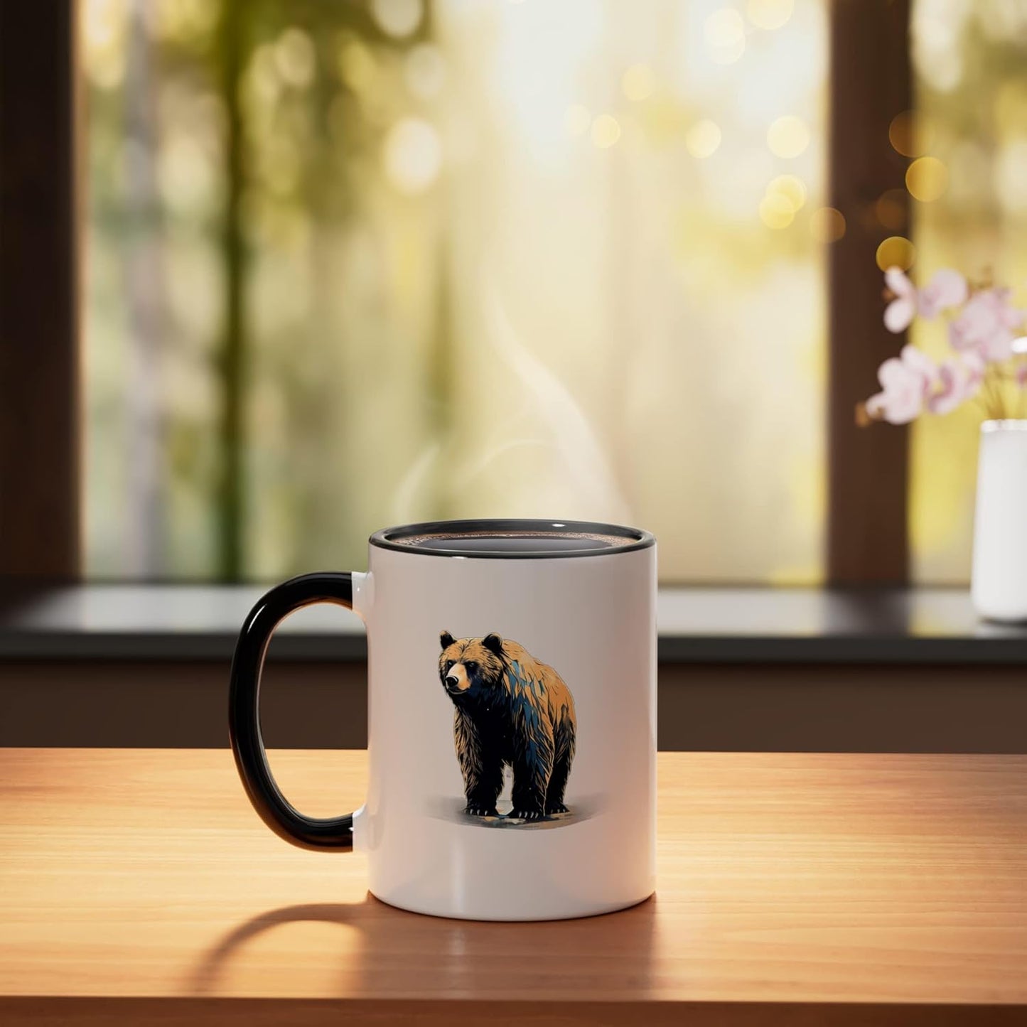 Taza Cerámica Estilo Selva Animales Negro/Blanco