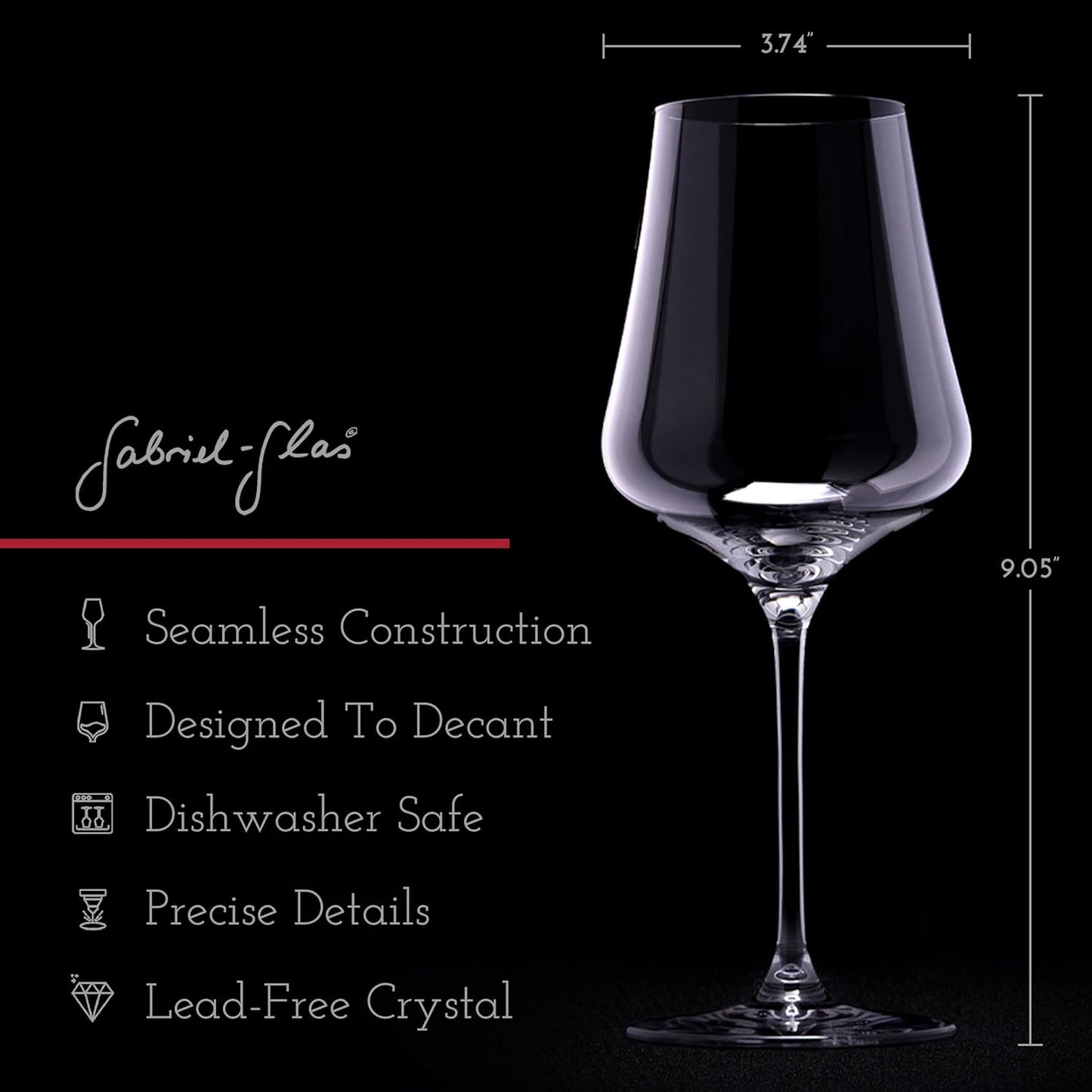 Copa vino cristal set 4 caja regalo 16oz sin plomo