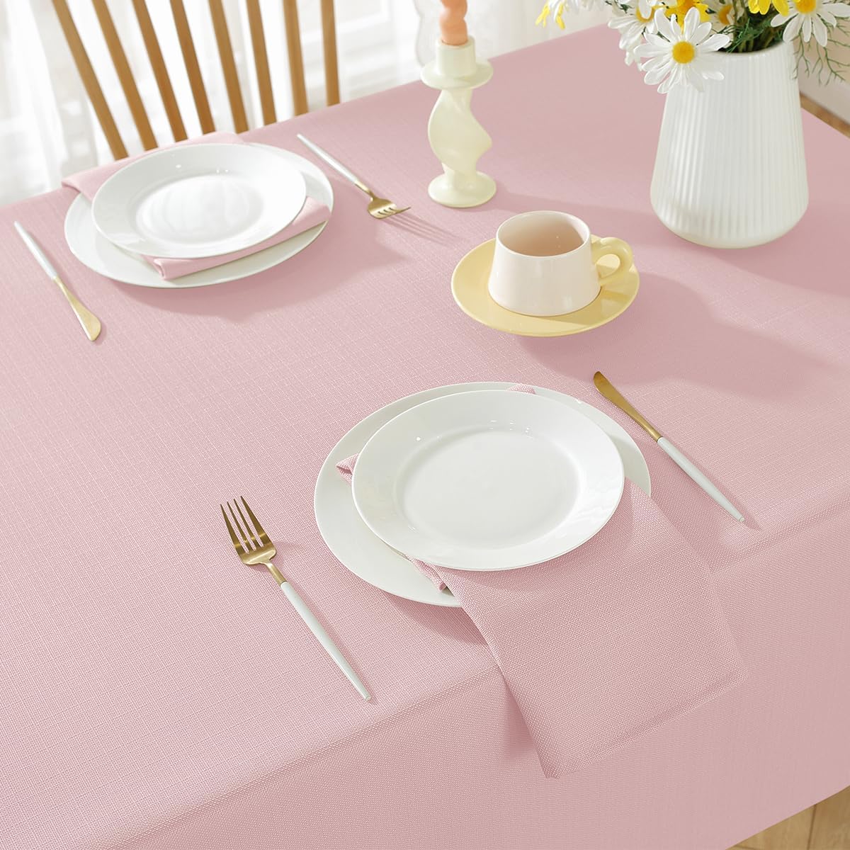 Mantel cuadrado texturizado 20x20 pulgadas rosa