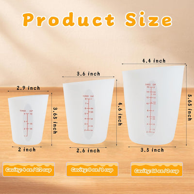 Vasos silicón derretir chocolate 1/2-2 tazas reutilizables