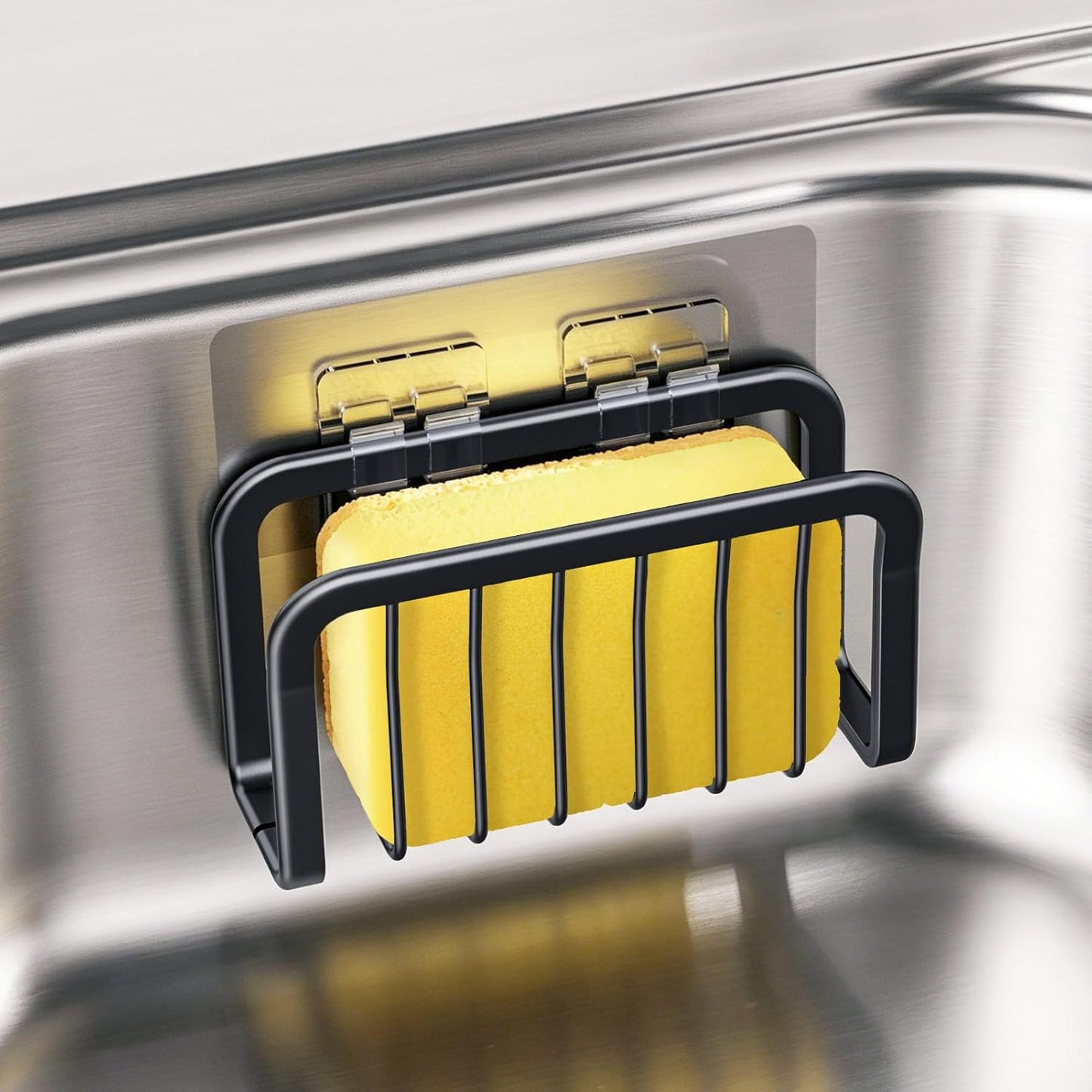 Porta esponjas de cocina y baño en aluminio negro