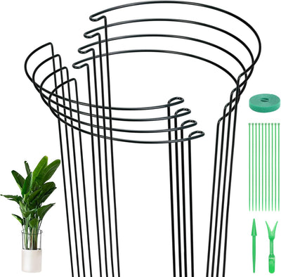 Estacas metal jardín paquete 8 soporte peonía anillos