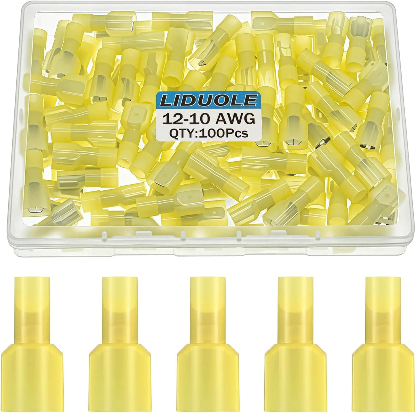 100 Pzas Conectores Nylon 12-10 AWG Amarillo
