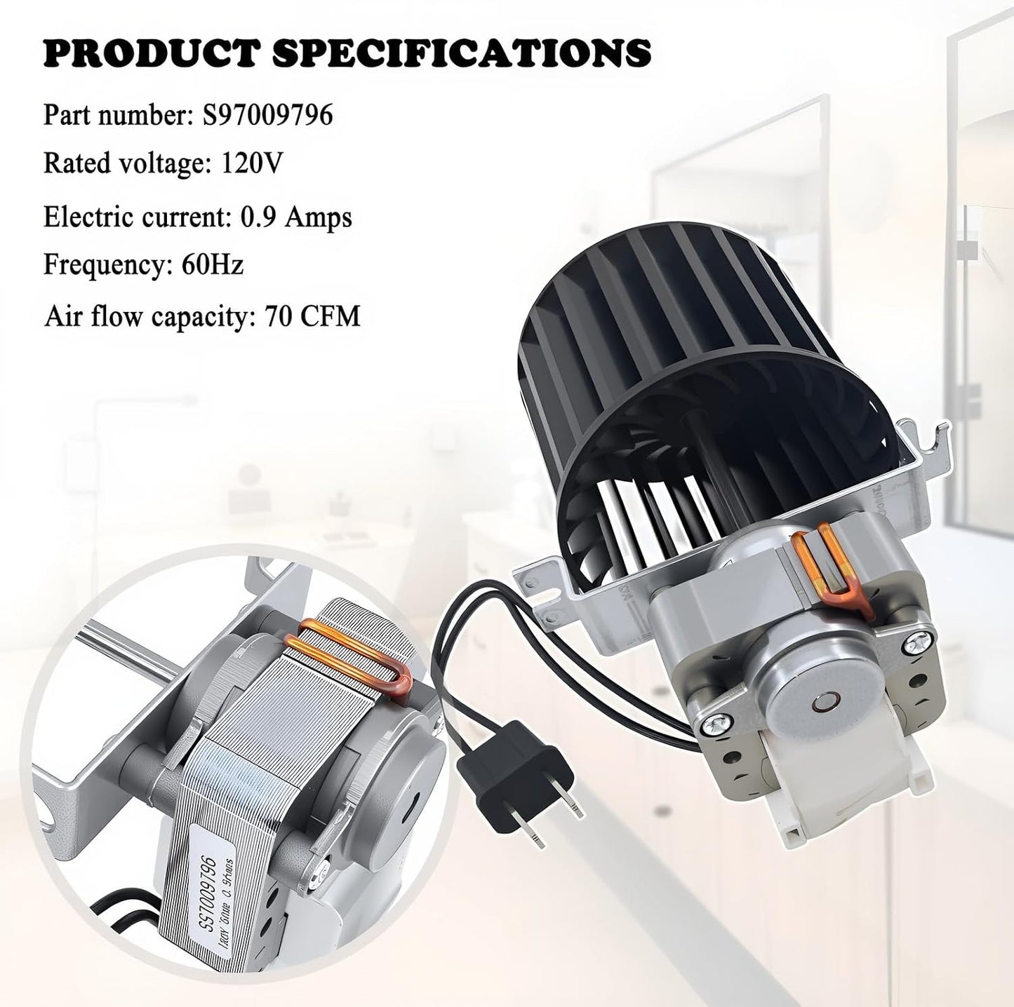 Repuesto ventilador baño Broan 162-164