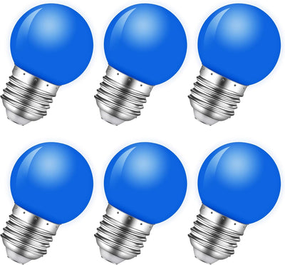 Bombilla E26 azul 1W para interiores y exteriores
