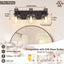 Lámpara baño rústica madera 3 luces cristal negro mate