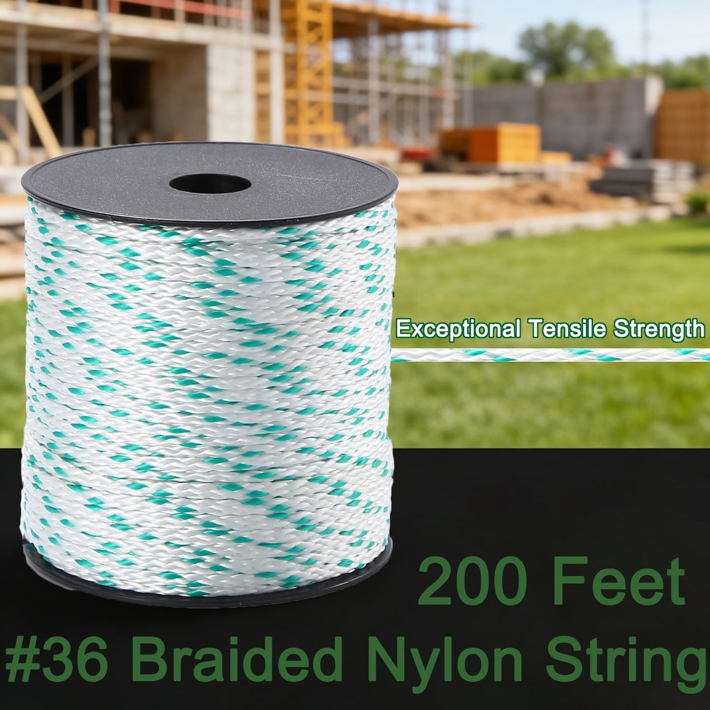 Cuerda nailon trenzada 200pies #36 construccion jardin